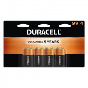 Duracell Coppertop 9V Battery, 4 Count Pack, 9-Volt Battery with Long-lasting Power, All-Purpose Alkaline 9V Battery for Hous