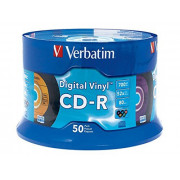 Verbatim CD-R 80min 52X with Digital Vinyl Surface 50pk Spindle - Blue/Green/Orange/Pink/Purple