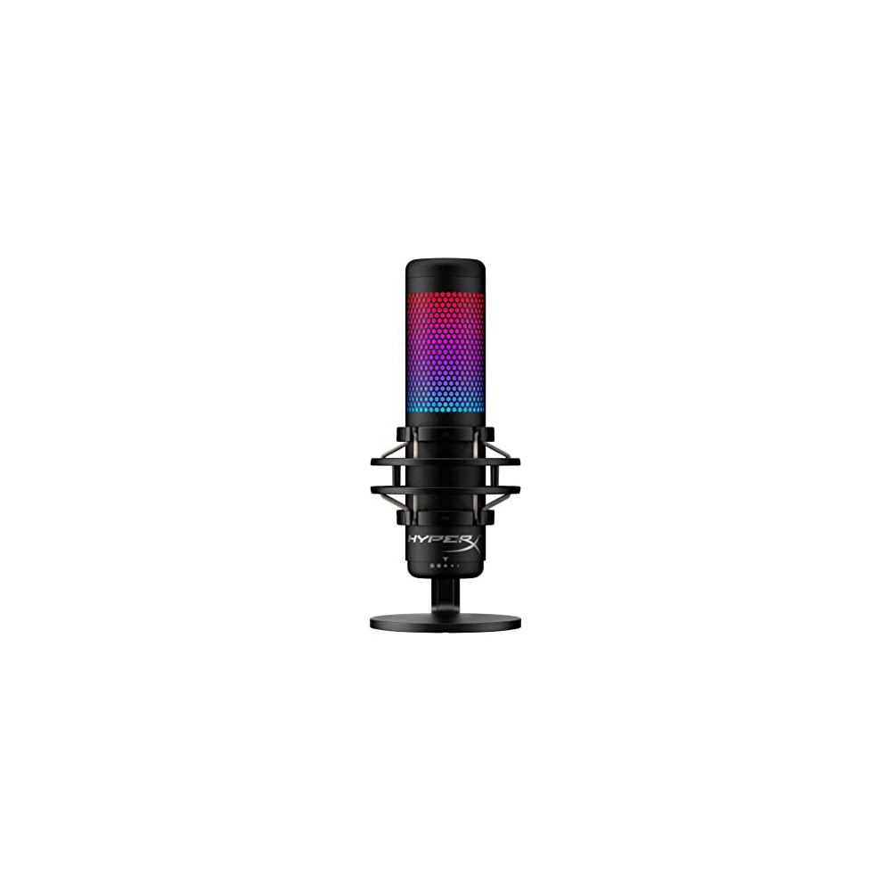 HyperX QuadCast S – RGB USB Condenser Microphone for PC, PS4, PS5 and Mac, Anti-Vibration Shock Mount, 4 Polar Patterns, Pop 