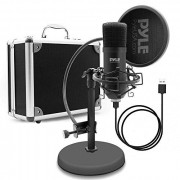 USB Microphone Podcast Recording Kit - Audio Cardioid Condenser Mic w/ Desktop Stand and Pop Filter - For Gaming PS4, Streami
