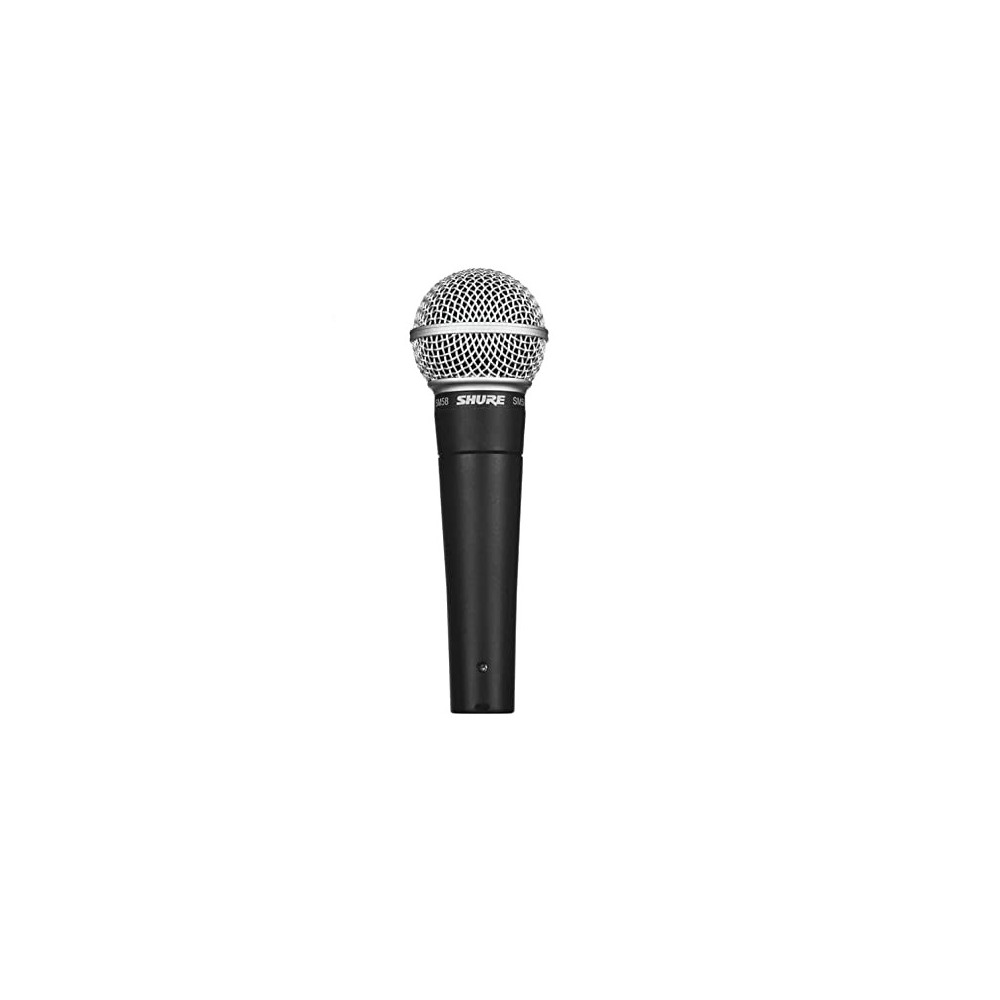 Shure SM58 Cardioid Dynamic Vocal Microphone with Pneumatic Shock Mount, Spherical Mesh Grille with Built-in Pop Filter, A25D