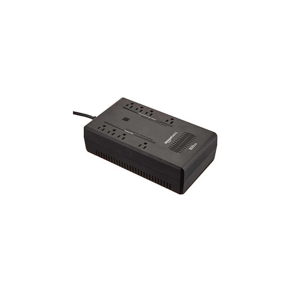 Amazon Basics Standby UPS 600VA 360W Surge Protector Battery Power Backup - 8 Outlets, Black
