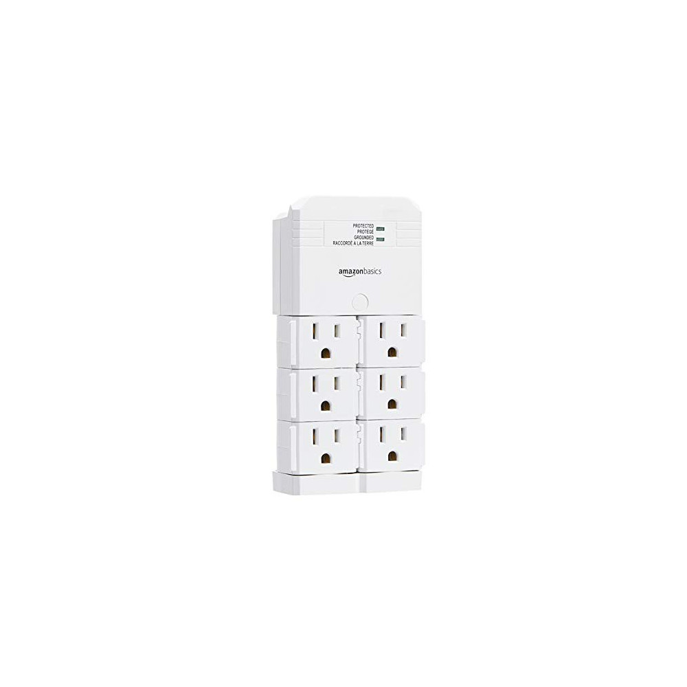 Amazon Basics Rotating 6-Outlet Surge Protector Wall Mount - 1080 Joules