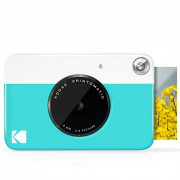 KODAK Printomatic Digital Instant Print Camera - Full Color Prints On ZINK 2x3" Sticky-Backed Photo Paper  Blue  Print Memori