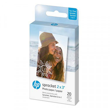 HP Sprocket 2x3" Premium Zink Sticky Back Photo Paper  20 Sheets  Compatible with HP Sprocket Photo Printers.