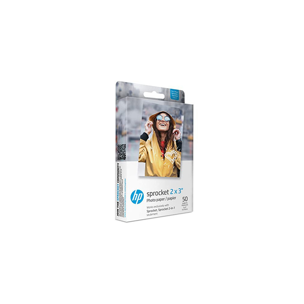 HP Sprocket 2x3" Premium Zink Sticky Back Photo Paper  50 Sheets  Compatible with HP Sprocket Photo Printers