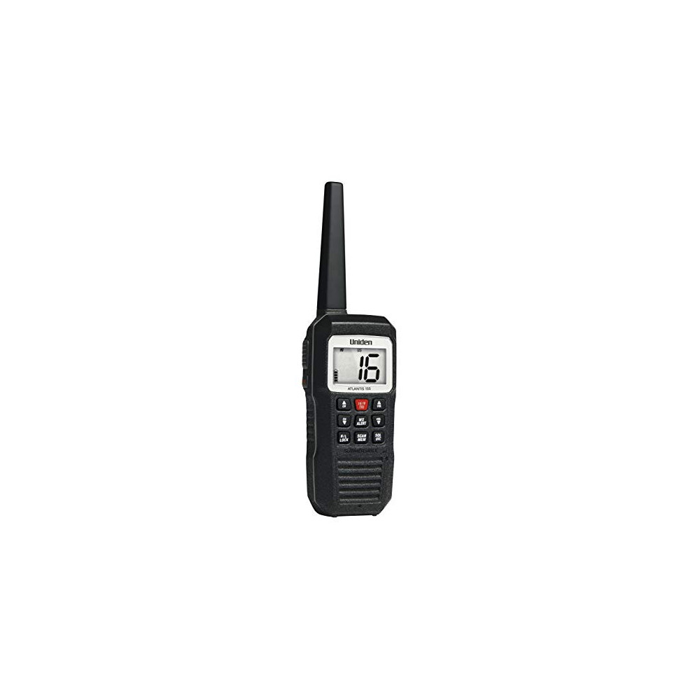 Uniden Atlantis 155 Handheld Two-Way VHF Marine Radio, Floating IPX7 Submersible Waterproof, Dual-Color Screen, All USA/Inter