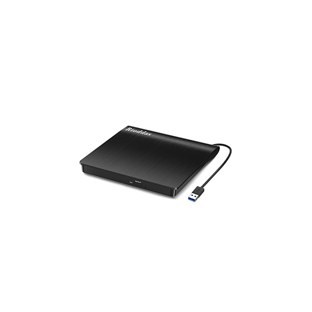 External CD Drive USB 3.0 Portable CD DVD +/-RW Drive DVD/CD ROM Rewriter Burner Writer Compatible with Laptop Desktop PC Win