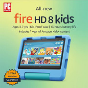 All-new Amazon Fire HD 8 Kids tablet, 8" HD display, ages 3-7, includes 2-year worry-free guarantee, Kid-Proof Case, 32 GB,  